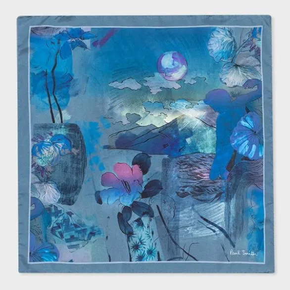 Paul Smith Pocket Squares 039Narcissus039 Silk Pocket Square Blue 8211 Mens