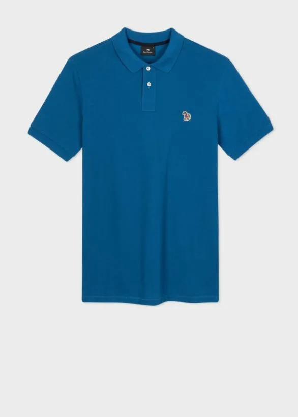 Paul Smith Polo Shirts Zebra Logo Polo Shirt Cobalt Blue 8211 Mens