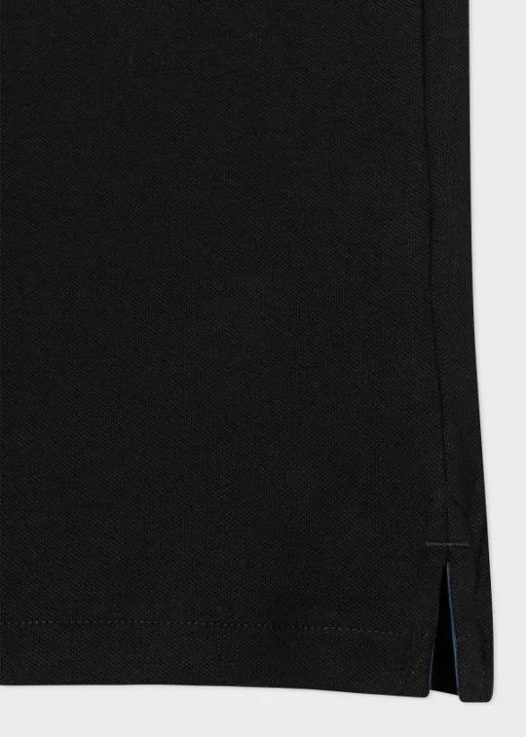 Paul Smith Polo Shirts Zip Neck StretchCotton Polo Shirt Black 8211 Mens