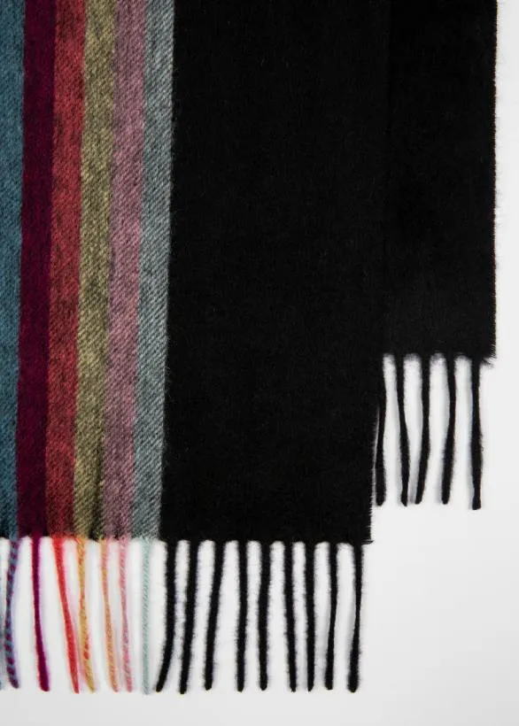 Paul Smith Scarves 039Artist Stripe039 Central Band Cashmere Scarf Black 8211 Mens