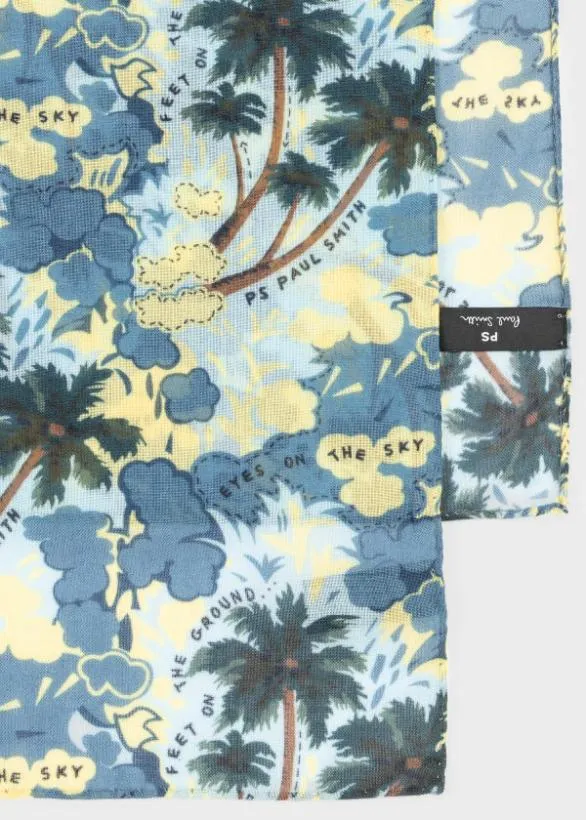 Paul Smith Scarves 039Eyes On The Skies039 Scarf Blue 8211 Mens