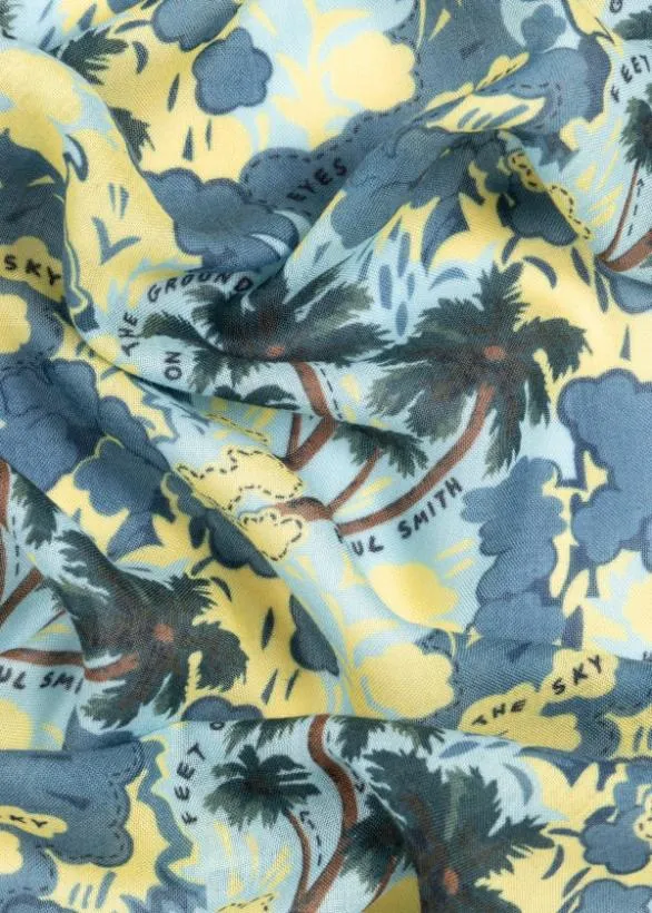 Paul Smith Scarves 039Eyes On The Skies039 Scarf Blue 8211 Mens