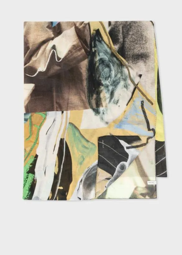 Paul Smith Scarves 039Life Drawing039 ViscoseBlend Scarf Multicolour 8211 Mens