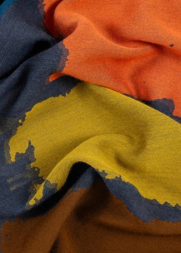 Paul Smith Scarves 039Painted Stripe039 CottonBlend Scarf Navy 8211 Mens