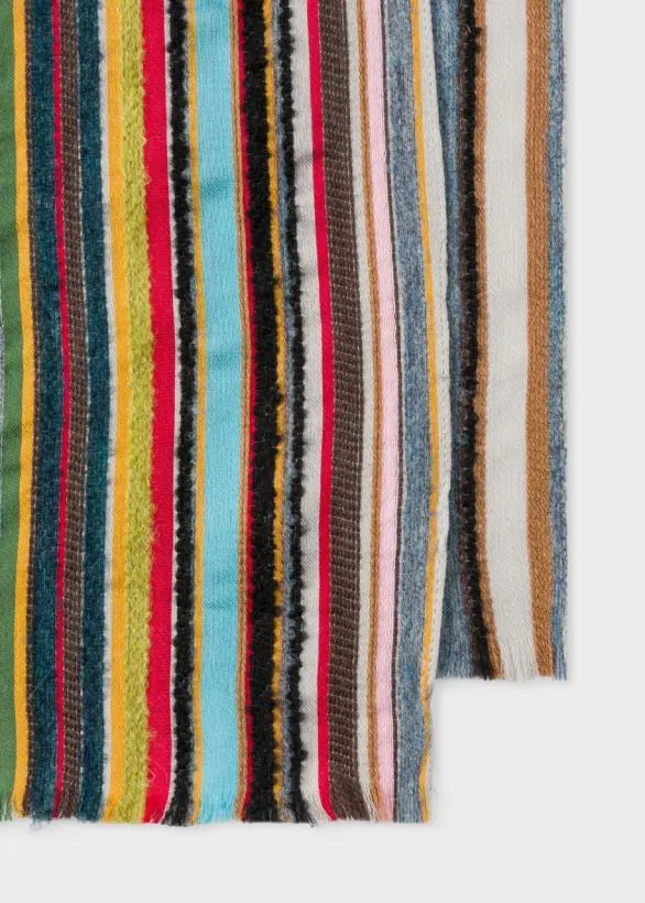 Paul Smith Scarves 039Signature Stripe039 Textured Scarf Signature Stripe 8211 Mens