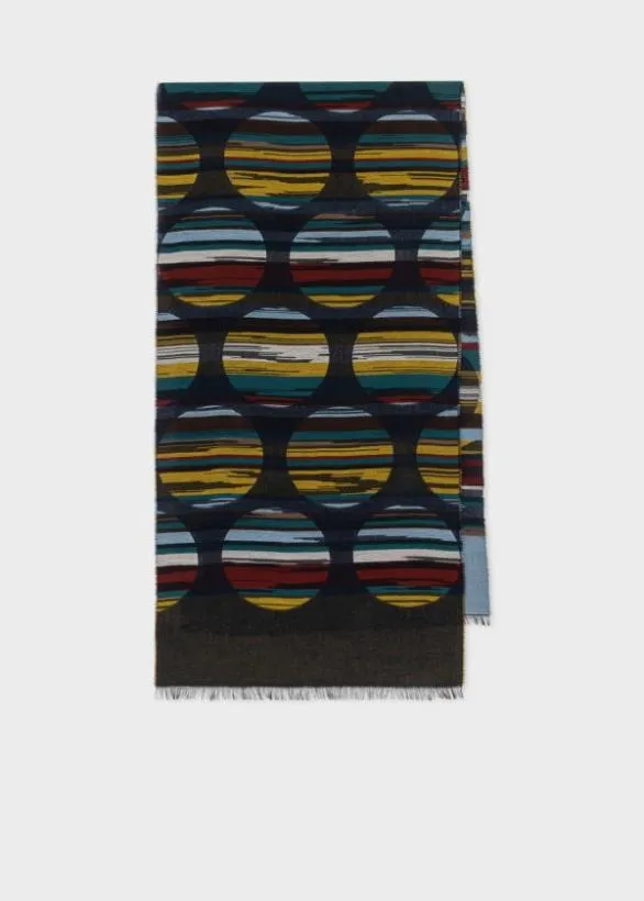 Paul Smith Scarves 039Signature Stripe Polka Dot039 Scarf Black 8211 Mens
