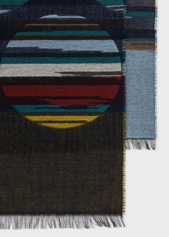 Paul Smith Scarves 039Signature Stripe Polka Dot039 Scarf Black 8211 Mens