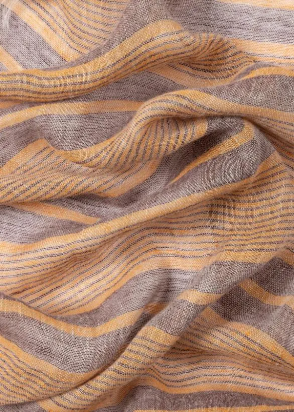 Paul Smith Scarves Orange Linen Stripe Scarf Orange 8211 Mens