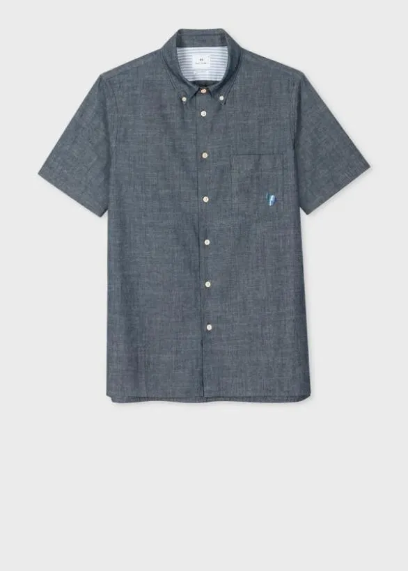 Paul Smith Shirts 039Broad Stripe Zebra039 ShortSleeve Shirt Chambray 8211 Mens Paul Smith Shirts 039Broad Stripe Zebra039 ShortSleeve Shirt Chambray 8211 Mens