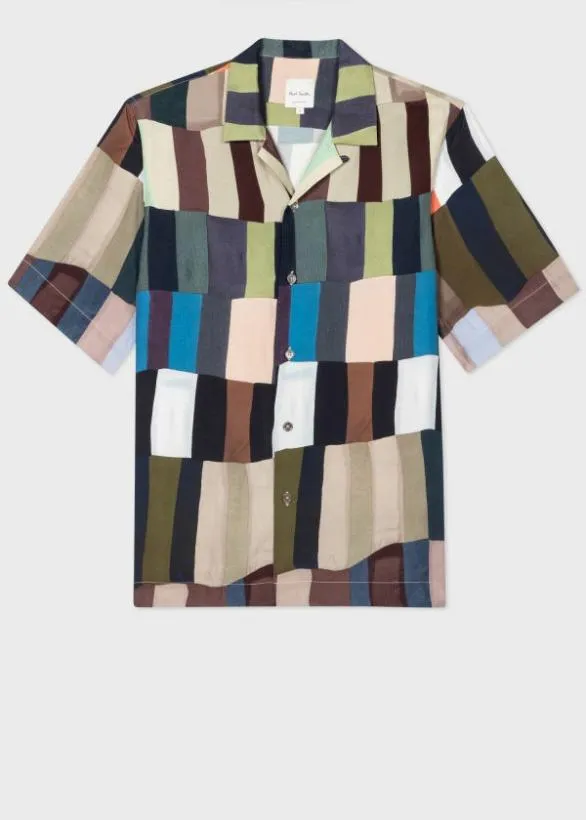 Paul Smith Shirts 039Overlapping Check039 Shirt Multicolour 8211 Mens