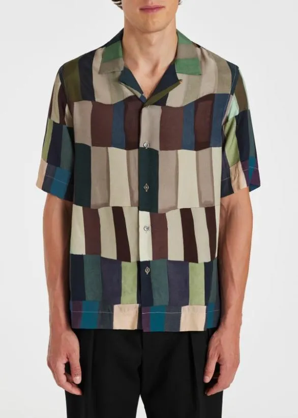 Paul Smith Shirts 039Overlapping Check039 Shirt Multicolour 8211 Mens