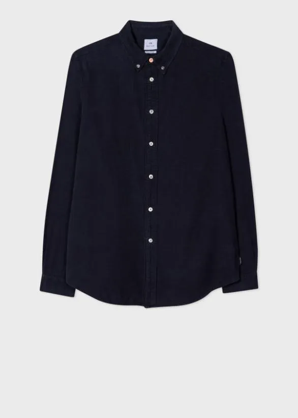 Paul Smith Shirts Corduroy ButtonDown Shirt Dark Navy 8211 Mens