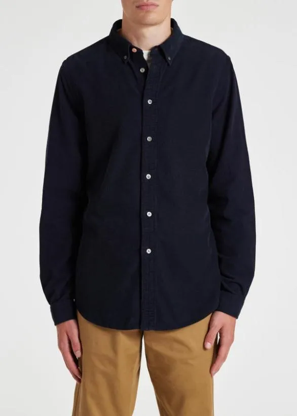 Paul Smith Shirts Corduroy ButtonDown Shirt Dark Navy 8211 Mens
