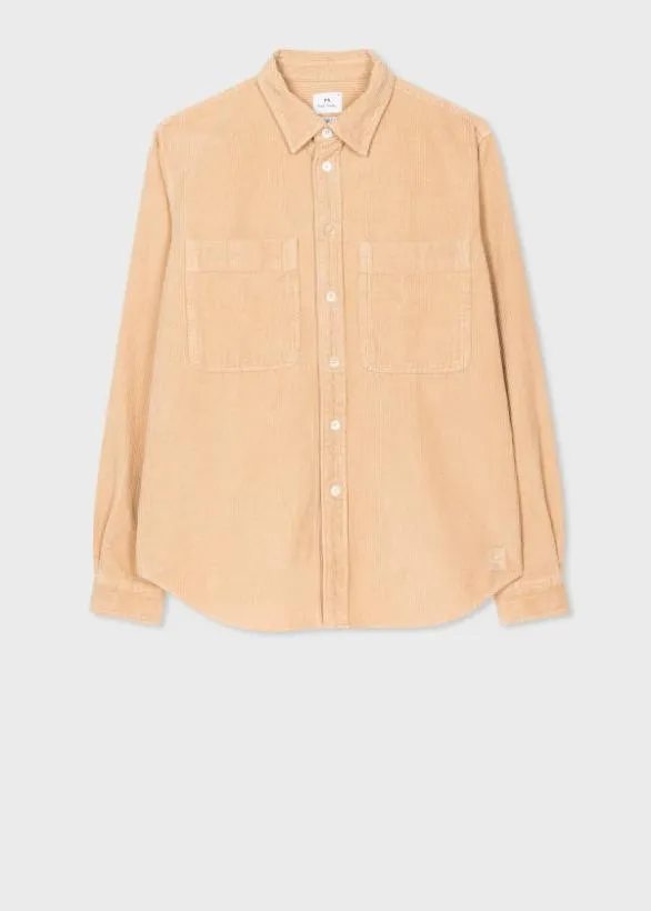 Paul Smith Shirts Organic Cotton Corduroy Overshirt Brown 8211 Mens
