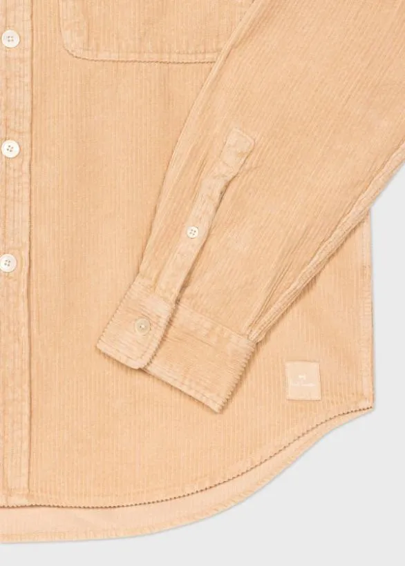 Paul Smith Shirts Organic Cotton Corduroy Overshirt Brown 8211 Mens