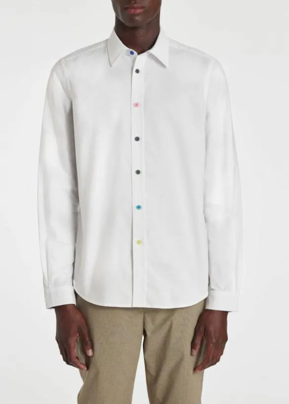 Paul Smith Shirts OrganicCotton MultiColour Button Oxford Shirt White 8211 Mens Paul Smith Shirts OrganicCotton MultiColour Button Oxford Shirt White 8211 Mens