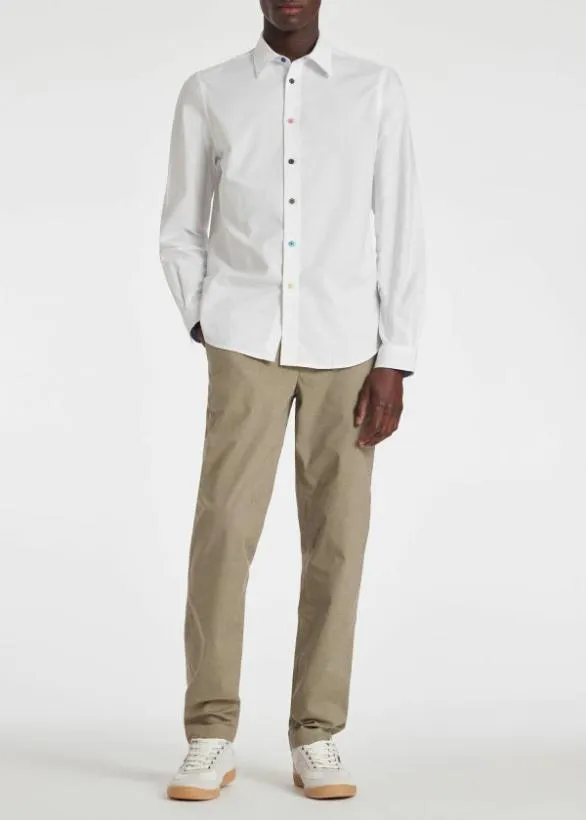 Paul Smith Shirts OrganicCotton MultiColour Button Oxford Shirt White 8211 Mens