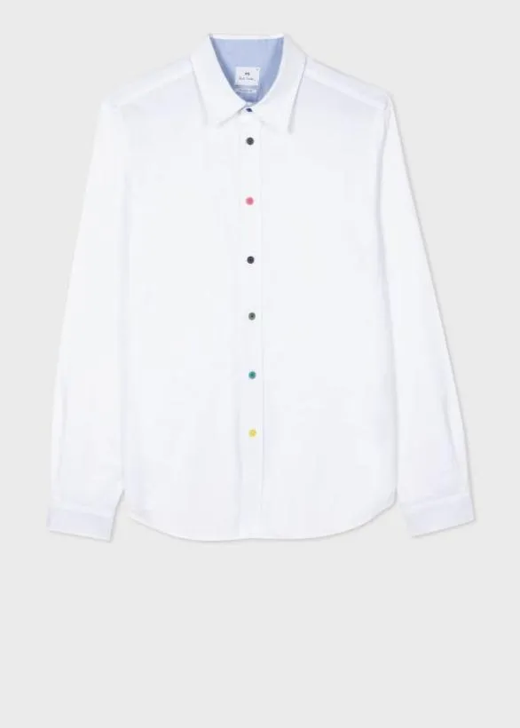 Paul Smith Shirts OrganicCotton MultiColour Button Oxford Shirt White 8211 Mens