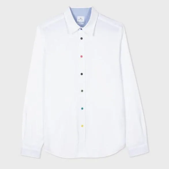Paul Smith Shirts OrganicCotton MultiColour Button Oxford Shirt White 8211 Mens