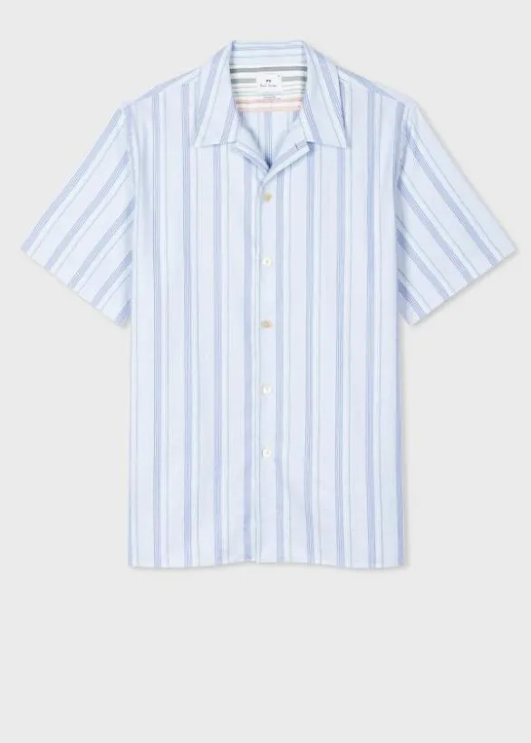 Paul Smith Shirts Stripe Organic Cotton ShortSleeve Shirt Light Blue 8211 Mens Paul Smith Shirts Stripe Organic Cotton ShortSleeve Shirt Light Blue 8211 Mens