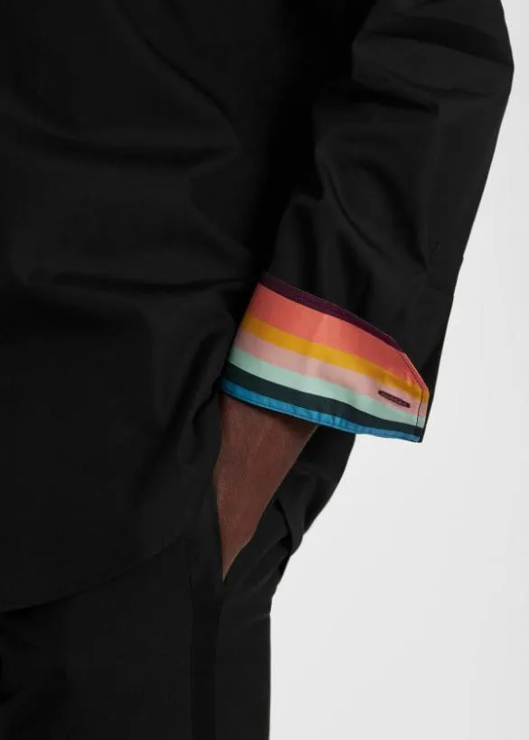 Paul Smith Shirts TailoredFit 039Artist Stripe039 Cuff Shirt Black 8211 Mens