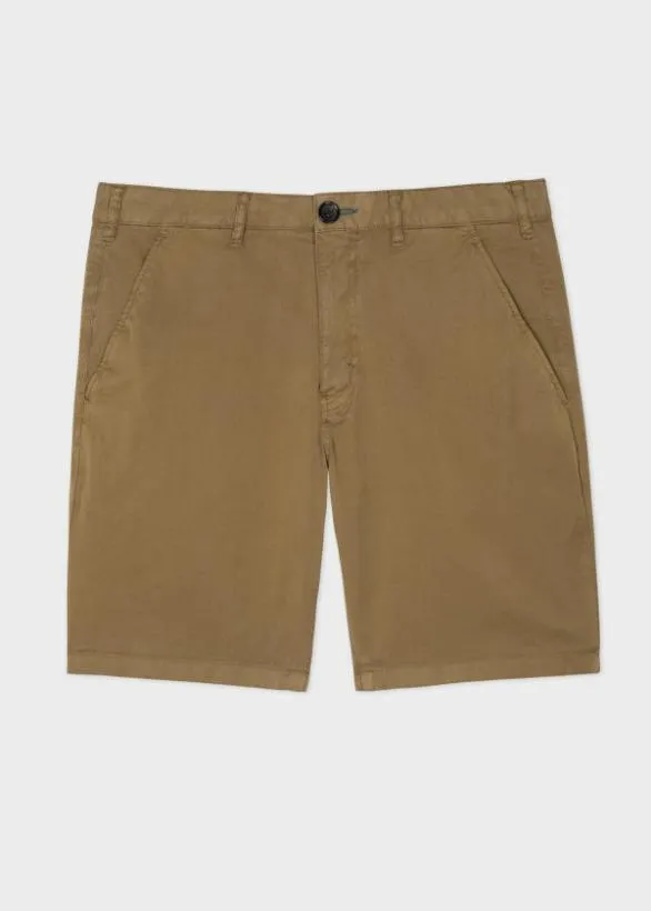 Paul Smith Shorts Pima StretchCotton GarmentDyed Shorts Light Khaki 8211 Mens