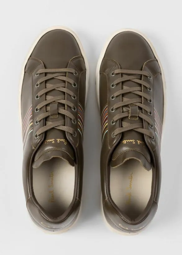 Paul Smith Sneakers Leather 039Hansen039 Trainers Khaki 8211 Mens