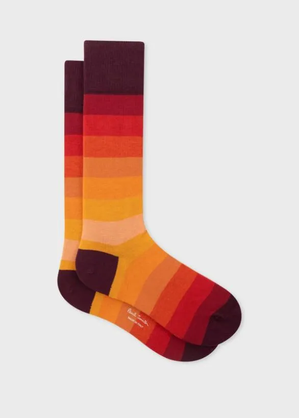 Paul Smith Socks Gradient Stripe Socks Orange 8211 Mens