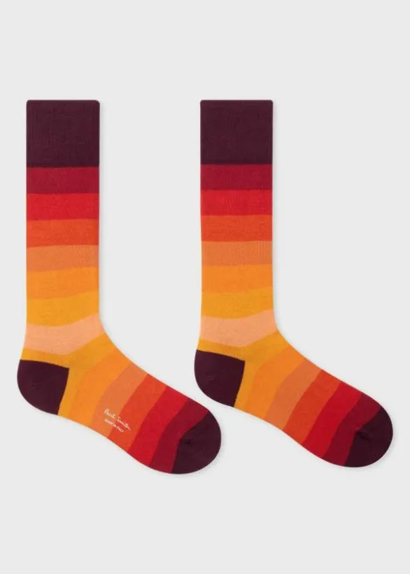 Paul Smith Socks Gradient Stripe Socks Orange 8211 Mens