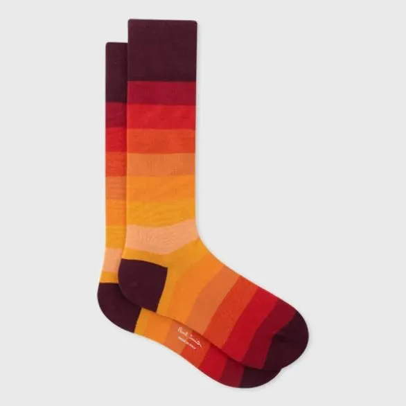 Paul Smith Socks Gradient Stripe Socks Orange 8211 Mens