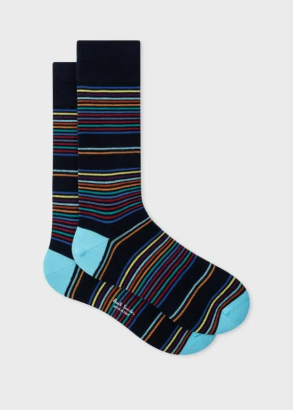 Paul Smith Socks MultiStripe Socks Navy 8211 Mens