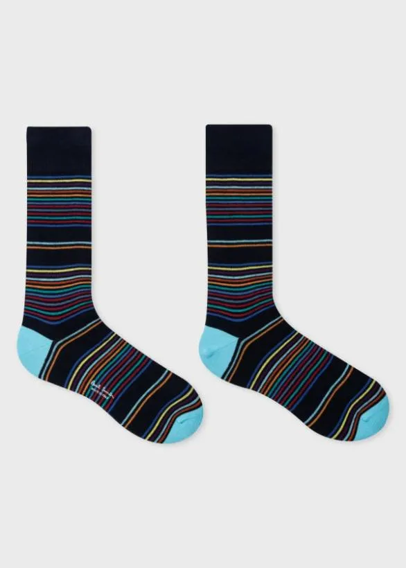 Paul Smith Socks MultiStripe Socks Navy 8211 Mens