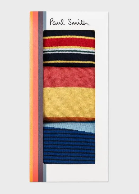 Paul Smith Socks Stripe Socks Three Pack Multicolour 8211 Mens