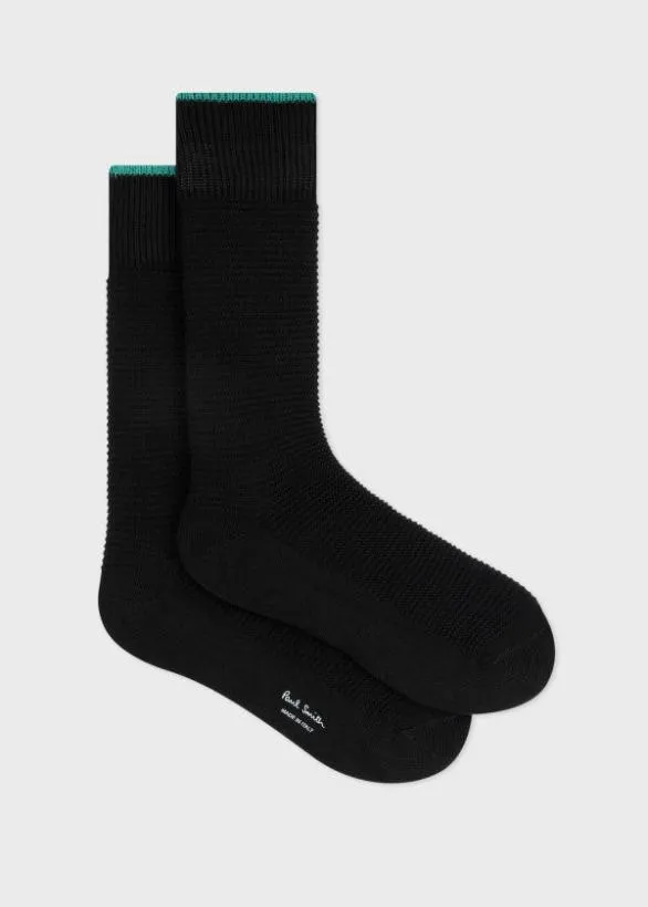 Paul Smith Socks Textured Stripe Socks Black 8211 Mens
