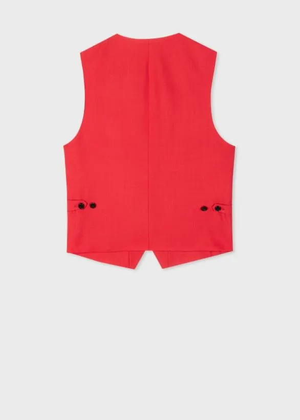Paul Smith Suits Fresco Wool Waistcoat Red 8211 Mens