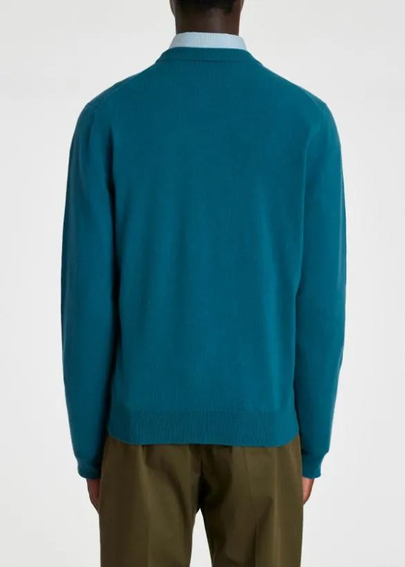 Paul Smith Sweaters Cashmere Crew Neck Sweater Teal 8211 Mens