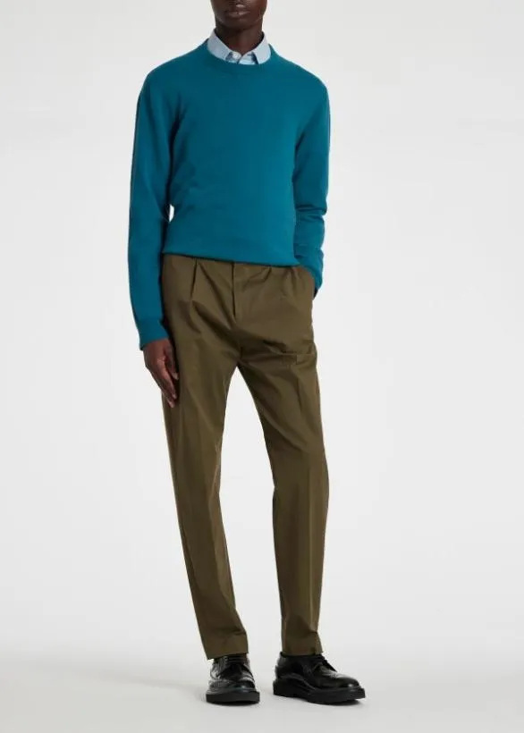 Paul Smith Sweaters Cashmere Crew Neck Sweater Teal 8211 Mens