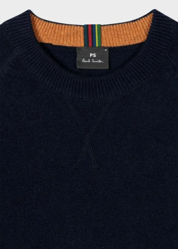 Paul Smith Sweaters Merino Wool Raglan Sweater Dark Navy 8211 Mens