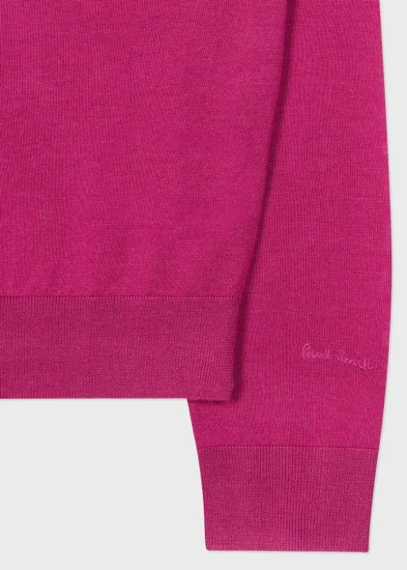 Paul Smith Sweaters Merino Wool Sweater Fuchsia 8211 Mens