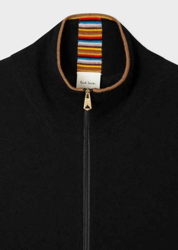 Paul Smith Sweaters Merino Zip Cardigan Black 8211 Mens