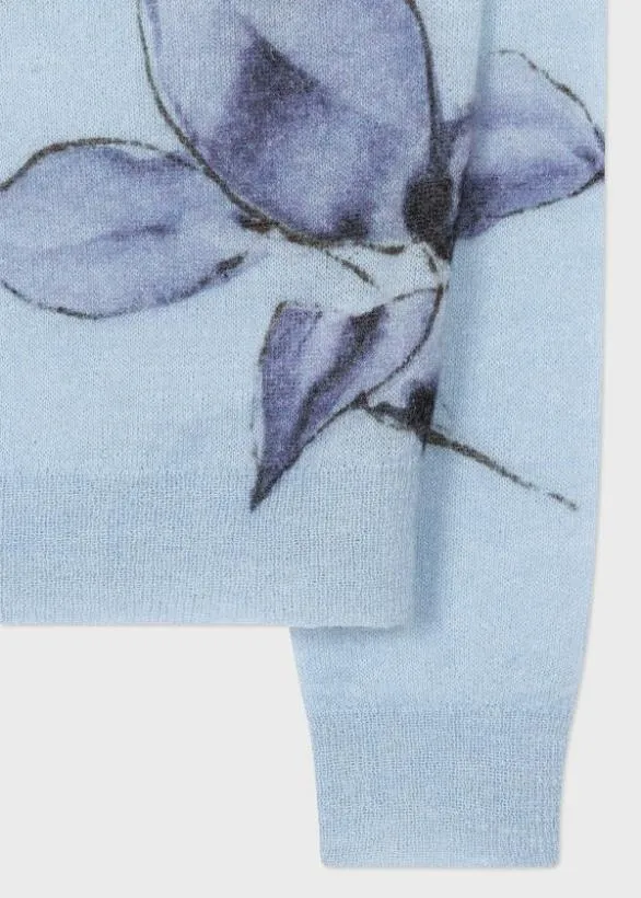 Paul Smith Sweaters MohairBlend 039Narcissus039 Print Sweater Light Blue 8211 Mens