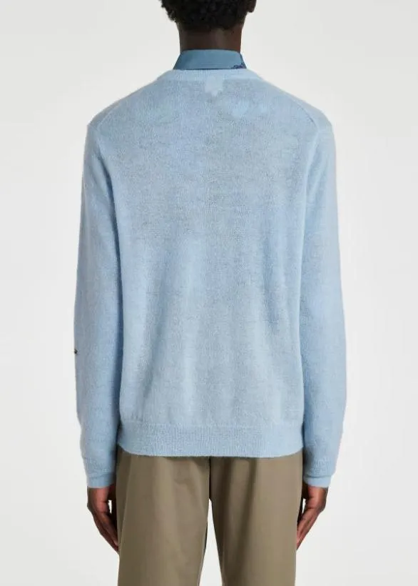 Paul Smith Sweaters MohairBlend 039Narcissus039 Print Sweater Light Blue 8211 Mens