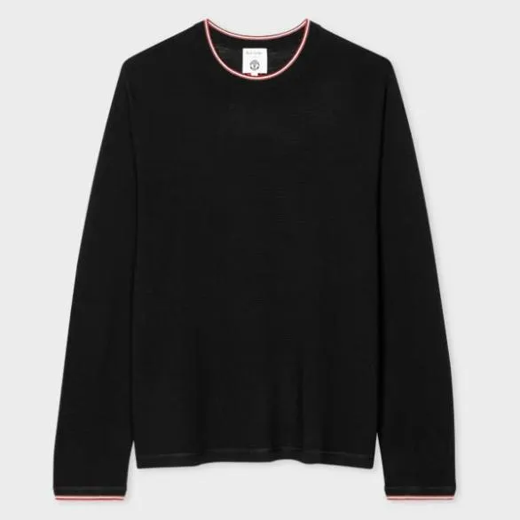 Paul Smith Sweaters Paul Smith and Manchester United 8211 Merino Sweater Black 8211 Mens