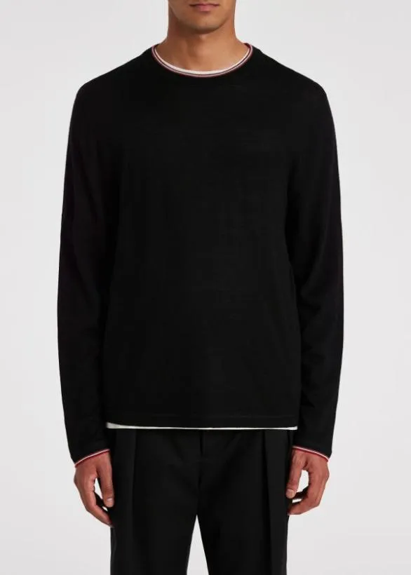 Paul Smith Sweaters Paul Smith and Manchester United 8211 Merino Sweater Black 8211 Mens