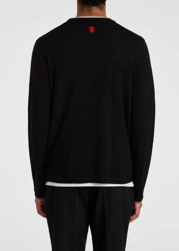 Paul Smith Sweaters Paul Smith and Manchester United 8211 Merino Sweater Black 8211 Mens