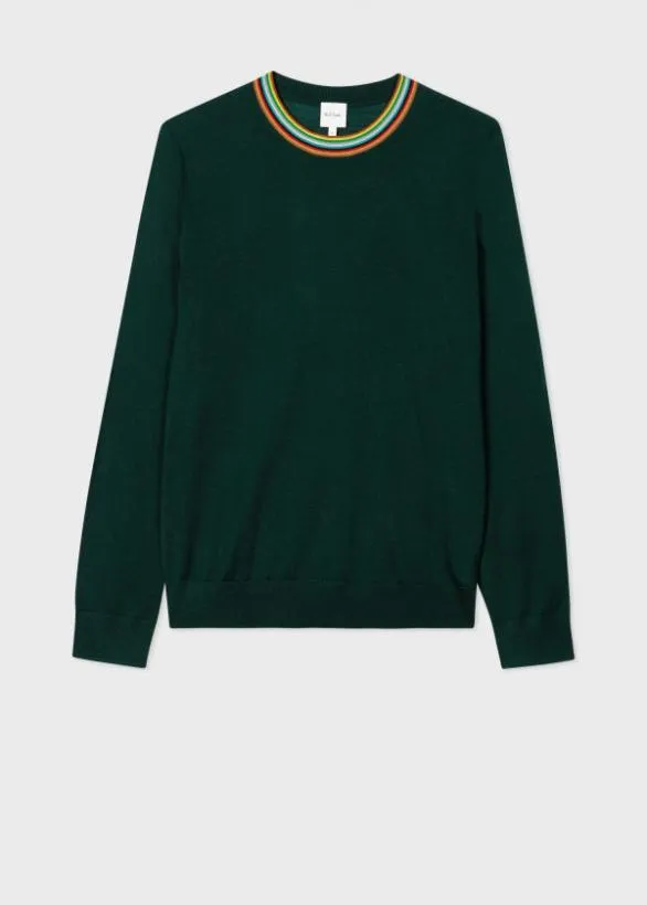 Paul Smith Sweaters WoolSilk 039Signature Stripe039 Sweater Dark Green 8211 Mens