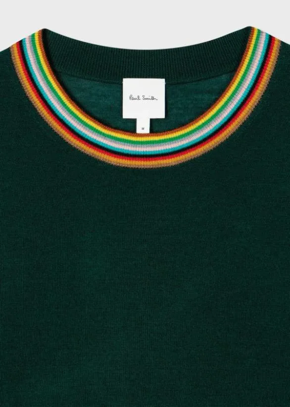 Paul Smith Sweaters WoolSilk 039Signature Stripe039 Sweater Dark Green 8211 Mens