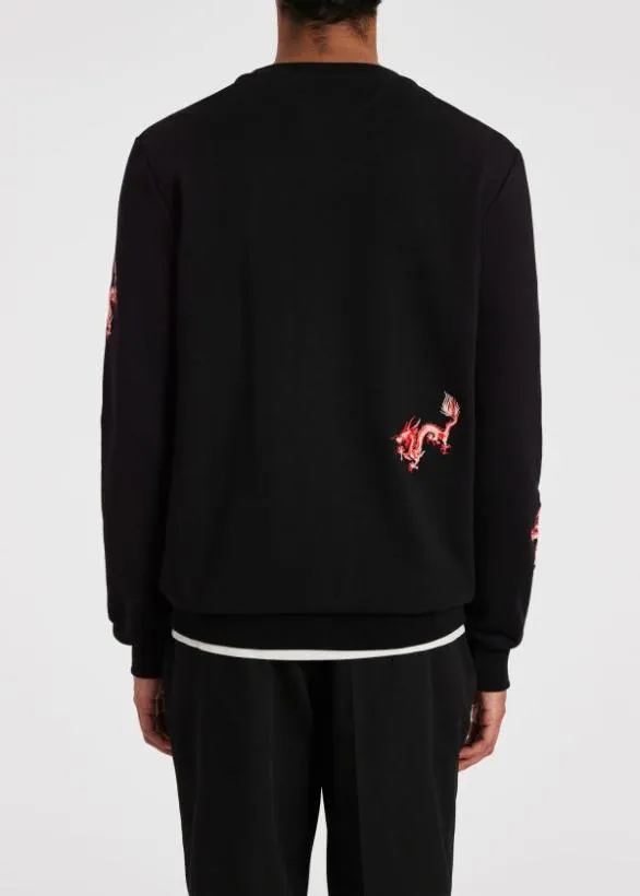 Paul Smith Sweatshirts and Hoodies 039Year Of The Dragon039 Embroidered Sweatshirt Black 8211 Mens