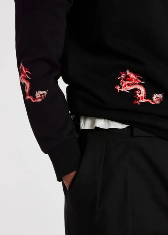 Paul Smith Sweatshirts and Hoodies 039Year Of The Dragon039 Embroidered Sweatshirt Black 8211 Mens