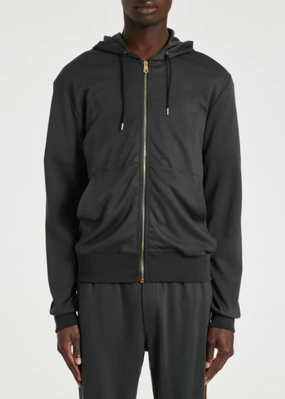 Paul Smith Sweatshirts and Hoodies Washable Wool 039Signature Stripe039 Zip Hoodie Dark Green 8211 Mens
